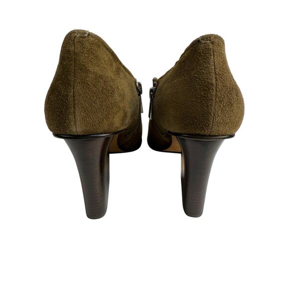 Donald J Pliner Khaki Green Suede Verie Pointed Toe Ankle Boots Booties 7.5 New - Picture 5 of 16